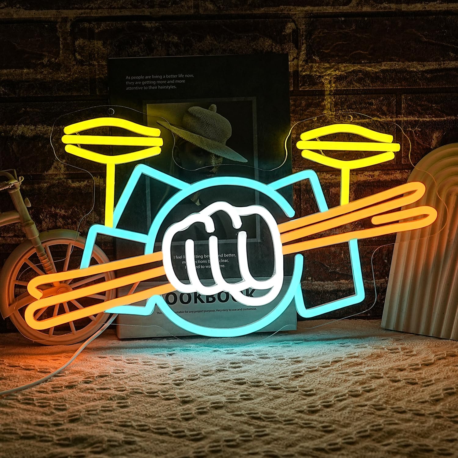 Musical Instrument Of - Davul Seti Neon Tabela USB Güçlü