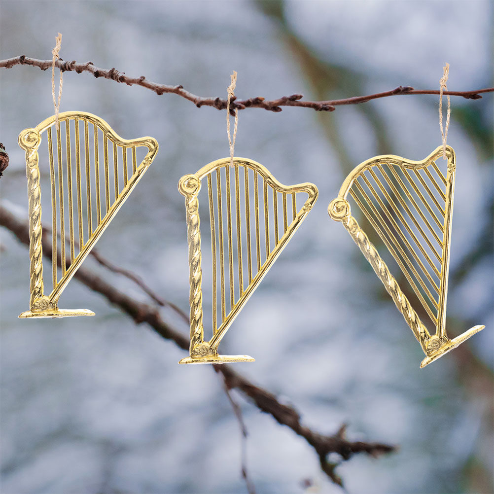 Musical Instrument Xmas Ornaments - 15 Adet Minyatür Arp Noel Süsleri