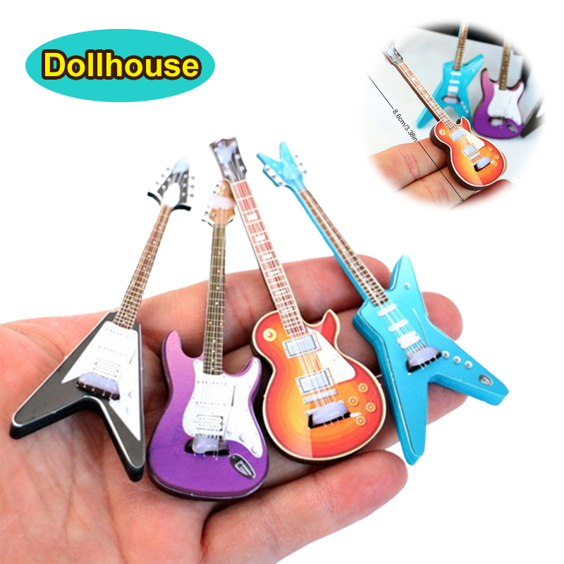 Musical Instrument Of - 1 adet 1/12 Dollhouse Gitar Oyuncaklar