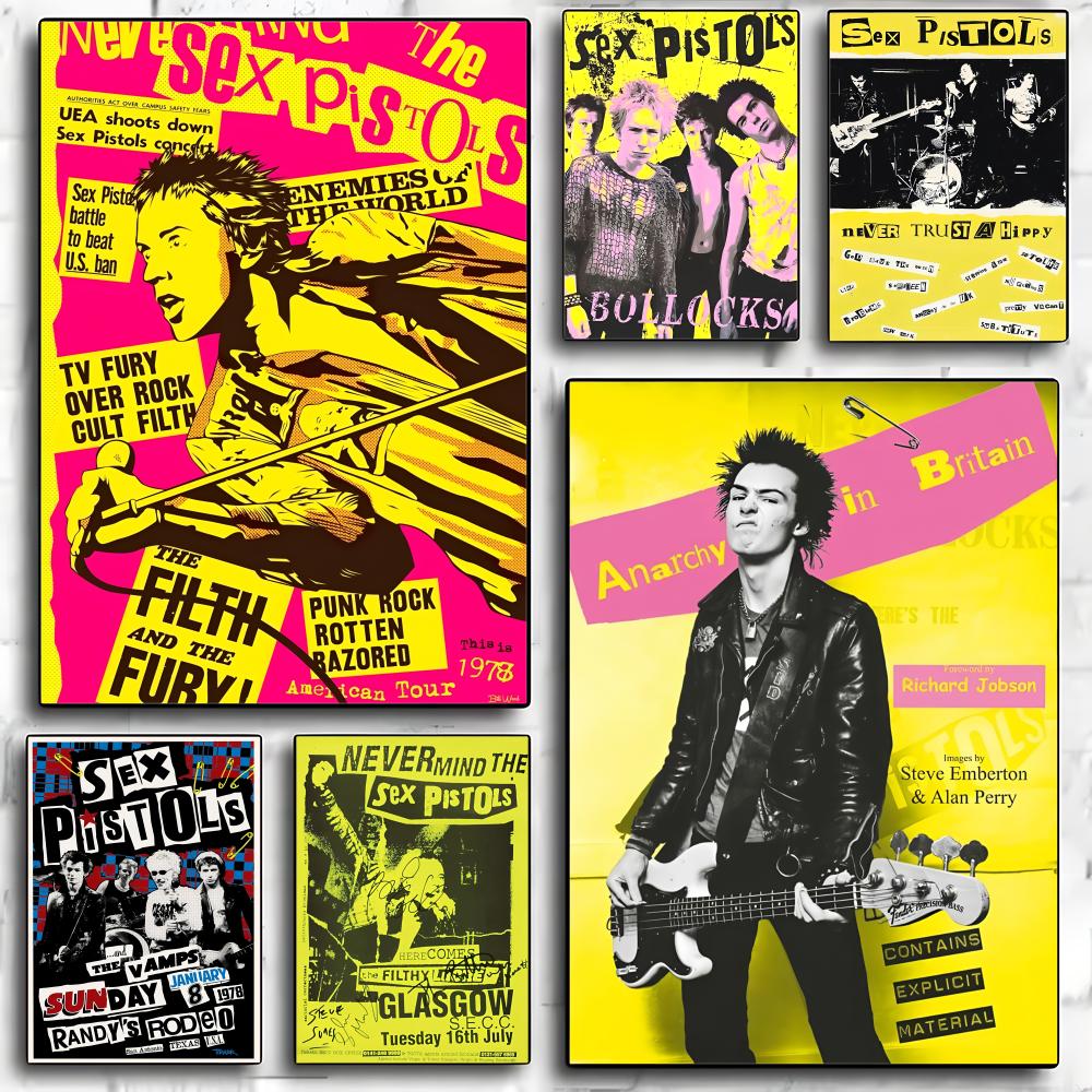 Musical Instrument Poster - Rock Band S-Sex tabancaları posteri dekoratif