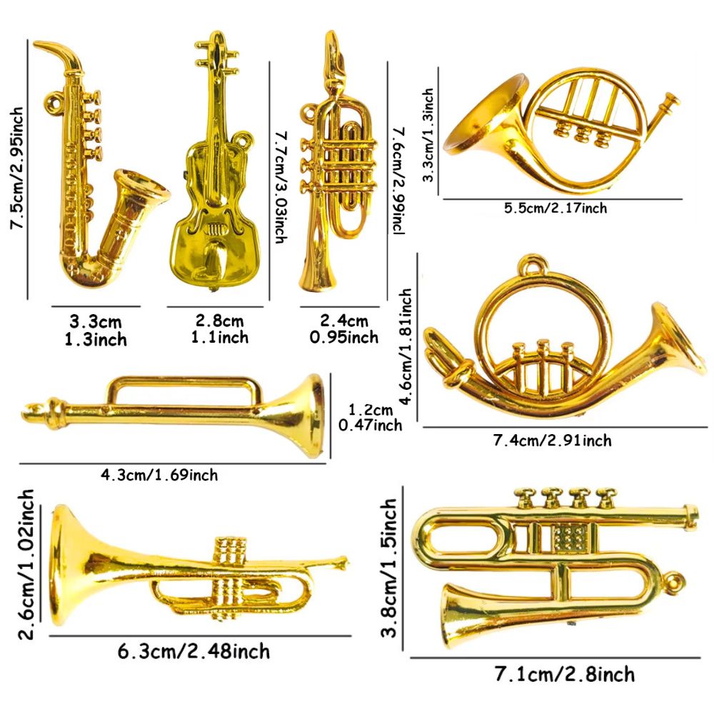6/10 adet Rastgele Stil Minik  - Musical Instrument Xmas Ornaments incelemesi ve fiyatı