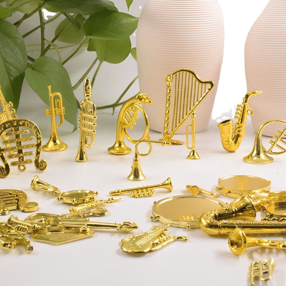 5/18 adet Rastgele Mini Altın  - Musical Instrument Xmas Ornaments incelemesi ve fiyatı
